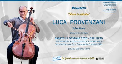 Il violoncellista fiorentino Luca Provenzani a Francavilla Fontana Il violoncellista fiorentino Luca Provenzani a Francavilla Fontana