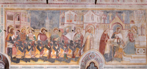 Altichiero da Zevio, La presentazione della famiglia Lupi di Soragna alla Vergine, Oratorio di San Giorgio, 1379-1384