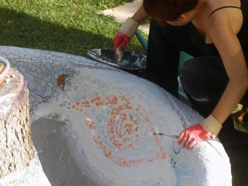 Preparazione mosaico Fontana, Roma