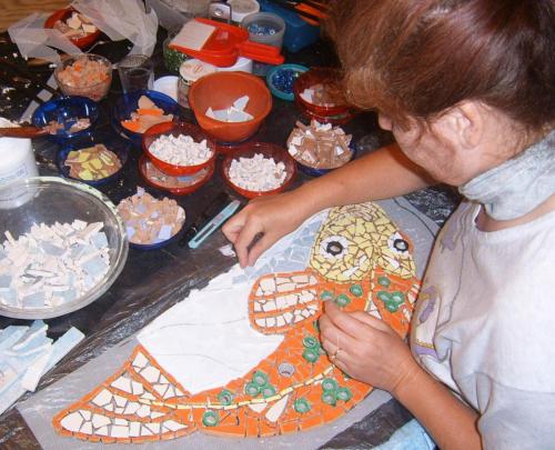 Preparazione mosaico Fontana, Roma